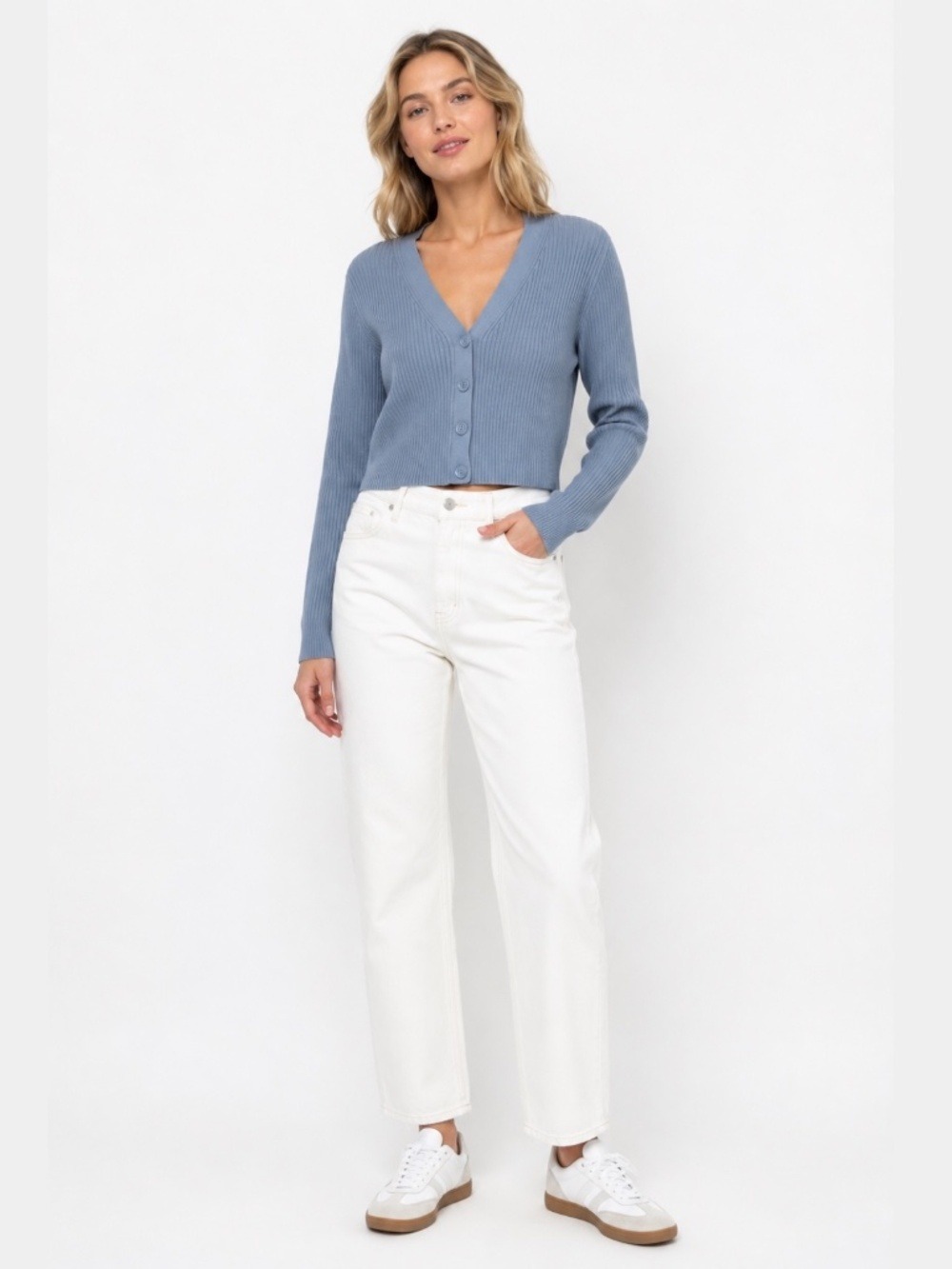 ABERCROMBIE & FITCH Viscose Blend Machine Washable Cropped Ribbed Cardi Sz XL